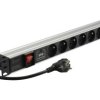 Listwa zasilająca antyprzepięciowa RACK 19 cali 1U 7 gniazd z wyłącznikiem NEKU /1,8m/