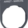 Label holder, printed with “ARRET-MARCHE”, for Harmony XB4F/XB5F, ZBYFP2166C0