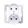 Simon 54 Nature Gniazdo podwójne z/u z przesłonami 16A, 250V białe DGZ2MZN.01/11