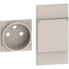 LIVING NOW plakietka gniazda 2P+Z z klapką 2mod. piaskowy beż KM55P