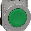 Pushbutton, unlabeled, unlit, groping, 1 Form A (N/O), waistband round, green, front ring metal, mounting Ø 30.5 mm, XB4FA31