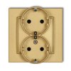 MINI Gniazdo podwójne z uziemieniem SCHUKO 2x(2P+Z) (przesłony torów prądowych) złoty 29MGP-2sp