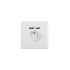 Gniazdo Podtynkowe 230V Pojedyncze Francuskie + 2x USB