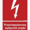ZNAK - BB024 Przeciwpożarowy wyłącznik prądu kotłowni 10 x 14,8 cm PN - Płyta 1mm