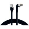 Patch cable, shielded, RJ45 plug, angled to RJ45 plug, straight, Cat 5e, S/UTP, PVC, 0.25 m, black, K0993.0,25
