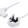 SN24-3/07/1.8WH Kabel: 3x0,75mm2, BS 1363 (G) wtyk,IEC C13 żeński kątowy prawy