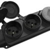 Listwa /rozgałęźnik/ do przedłużacza 3‑gniazda z/u gumowe IP44 AEI602233-L