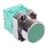 Techna PtecMetPNGreen Green Flush Push Button Switch Metal 10A 2NO