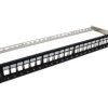 Patch panel 19 cali pusty, modularny 24 porty 1U z podporą niewyposażony PK020