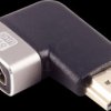 SP10-01052 HDMI connector/socket adapter, 8K 60 Hz, angled left