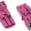 Socket, 3 pole, push-in, 1.5 mm², pink, 890-283