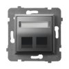 ARIA Obudowa gniazda podwójnego typu Keystone skośna szary mat GPK-2US/p/70 OSPEL