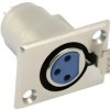 GNIAZDO MIKROFONOWE CANON XLR 3P KWADRATOWE MONTAŻOWE