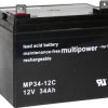 Akumulator ołowiowy multipower MPC34-12 117754, AGM, 12 V, 34 Ah