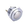 Przycisk wandaloodporny 16mm wypukły chromowany, wyprowadzenia do lutowania