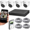 Zestaw monitoringu 4 kamer + HDD 1TB, IP kopułkowe 4MPX IP67, rejestrator POE, HIKVISION