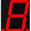 Wyświetlacz LED 7 segmentowy 0.80'' 20.4mm, 1 znak, czerwony, WA, 2 kropki