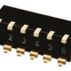 Przełącznik DIP 6-pozycyjny SPST SMD 25 mA przy 24 V DC -20 → +70°C