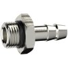 Screw-in hose nozzle, L 33 mm, 25 bar, brass, nickel-plated, for hose, 111472