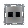 Gniazdo komputerowo-telefoniczne RJ45+RJ12 srebrne D5T.01/43 Kontakt Simon54