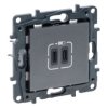 NILOE STEP Gniazdo USB podwójne USBx2 C 3 A stalowy 863439 LEGRAND