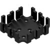 Finger shaped heatsink, (L x W x H) 45 x 45 x 12.7 mm, 8 K/W, black anodized, FK 202 SA 3 TO 3