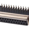 RS PRO Złącze D-sub 25-pinowe Kąt prosty 2.77 mm Pitch Otwór przelotowy Złoty Żeńskie od 4 do 40 UNC