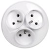 Rozgałeźnik Wtyczkowy 3X2p+Z Okrągły Biały R-36