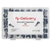 Elko range electrolytic capacitor aluminum 24 variants, 500 pieces 0.1uf - 1000UF with storage box compatible with Arduino