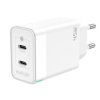 Ładowarka sieciowa GaN PD 45W 2xUSB-C Biała