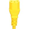 Power cord, round, International, C14-plug, straight on C13 socket, straight, H05VV-F3G0.75 mm², yellow, 0.6 m, 7100-0,6M-YELLOW