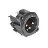 Złącze XLR 3 -pinowe Montaż w obudowie XLR Męski Czarny