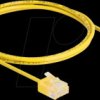 80899 RJ45 Network Cable Cat.6 UTP Ultra Slim 1 m yellow with short pl