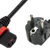 Schaffner Przewód zasilający złącze A: IEC C13 złącze B: CEE 7/7 2 m 250V Czarny Polichlorek winylu