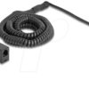 90347 Telephone cable / coiled cable, RJ11 plug / socket, 10 m