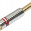 Gniazdo JACK 3,5mm stereo lutowany na przewód stereo złoty chromowane J560