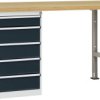 System banków warsztatowych COMBI, model 4 z płytą wielowarstwową, szer. X gł. X wys. = 1500 x 700 x 840 mm Manuflex WC5