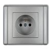 FLEXI Gniazdo pojedyncze z/u 2P+Z srebrny metalik 7FGP-1zp