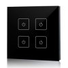 BL28-05T2BL radiowy panel dotykowy ściemniacz taśm LED 4-strefowy czarny