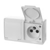 Gniazdo podwójne z/u n/t IP44 GNT 2x2P+Z białe 0322-02 Hermes Elektro-Plast