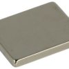 Magnes stały; prostopadłościenny; N38; 25mm; 20mm; 3mm; niklowany; neodymowy