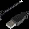 USBAUB2MRA Data and charging cable, USB-A > micro-B, 2 m, angled, black