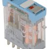 Przekaźnik mocy 24V ac/dc DPDT Releco 700mW, montaż PCB 290 Ω AC, 742 Ω DC Otwór przezierny