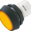 Pushbutton, unlit, groping, waistband round, yellow, front ring black, mounting Ø 16.2 mm, 1.30.070.271/0400