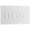 BG 846 White Nexus Moulded Six Gang Switch, 20A 16AX 2 Way