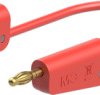 Measuring lead with (4 mm lamella plug, straight) to (4 mm lamella plug, straight), 500 mm, red, silicone, 1.0 mm², 64.1033-0502