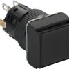 Pushbutton, illuminable, groping, 2 Form C (NO/NC), waistband square, black, front ring black, mounting Ø 16 mm, XB6ECA22P