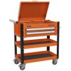 Sealey AP760MO Heavy-Duty Mobile Tool & Parts Trolley 2 Drawer & Lock Top Orange