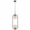 Lampa wisząca na E14 z dwoma szklanym bursztynowymi kloszami K-5121 Kaja Lighting