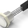 Vandal-proof pushbutton switch, 1 pole, silver, illuminated  (RGB), 1 A/24 VDC, mounting Ø 16 mm, IP68, 2342832-5